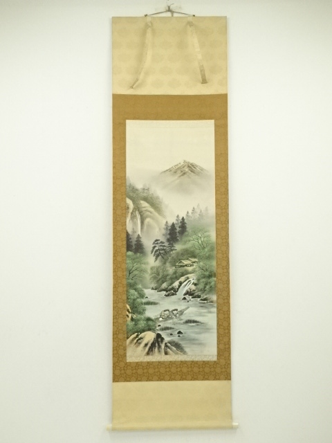 道具 ] - 道具 寿山 山水縁起図 肉筆絹本掛軸（保護箱） | ネット